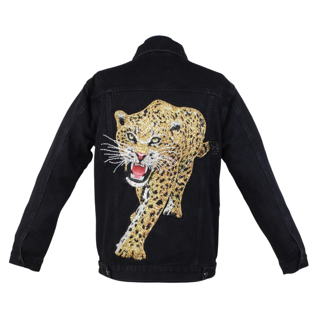 Leopard print sale denim jacket mens