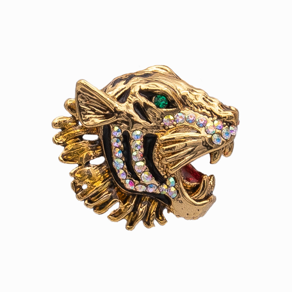 Roaring Tiger Crystal Clutch Pin