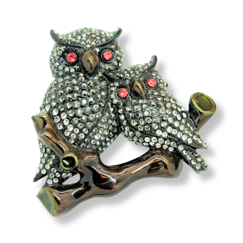 Forest Owls Brooch