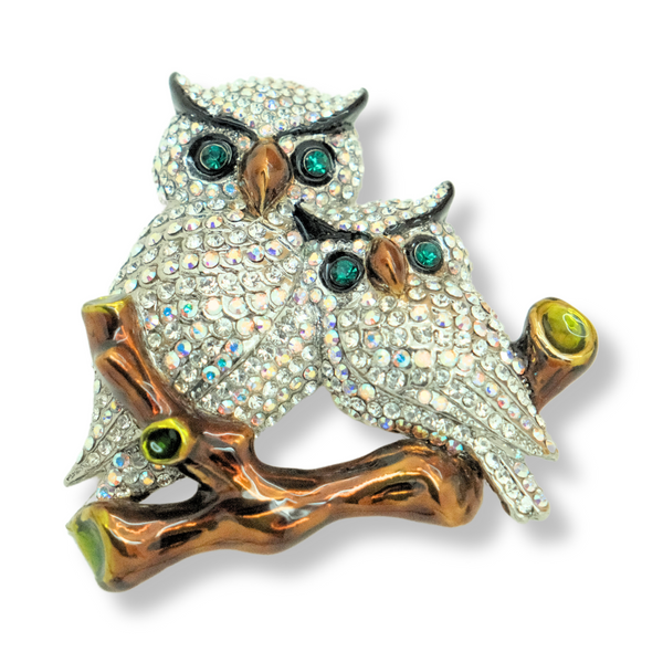 Forest Owls Brooch