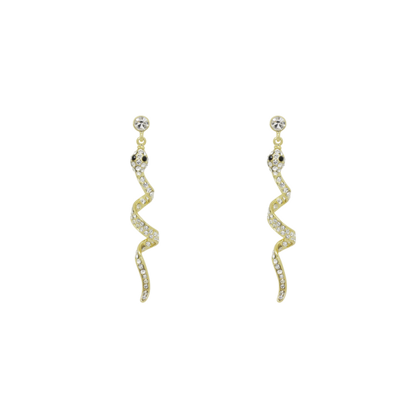 Crystal Snake Drop Earrings