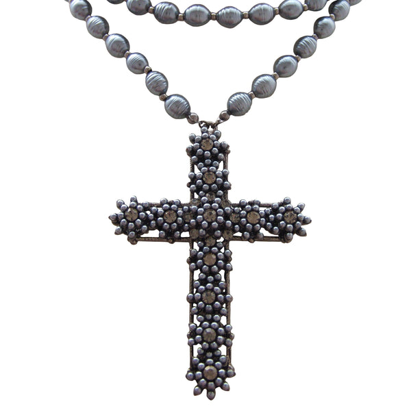 Pearl Cross Necklace