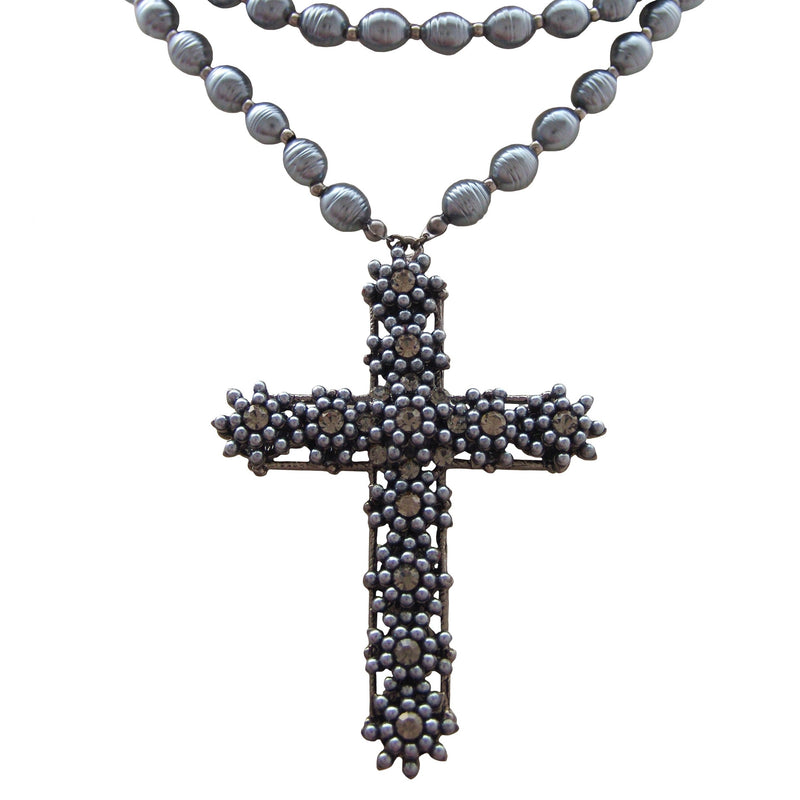 Pearl Cross Necklace