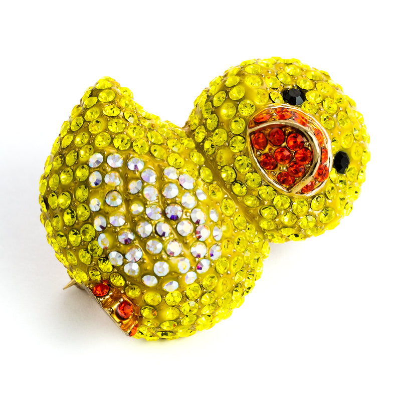 Crystal Duck Brooch