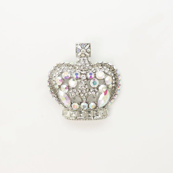 Crystal Crown and Fleur De Lis Brooch