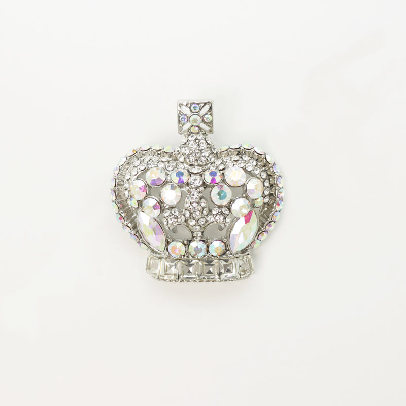 Crystal Crown and Fleur De Lis Brooch