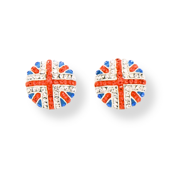 Crystal Union Jack Stud Earrings