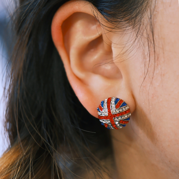 Crystal Union Jack Stud Earrings