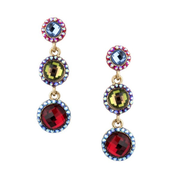 Triple Disc Drop Earrings