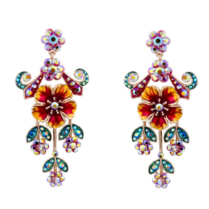 Antique Style Floral Drop Earrings