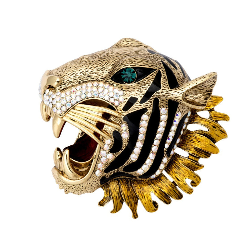 Large Roaring Tiger Brooch