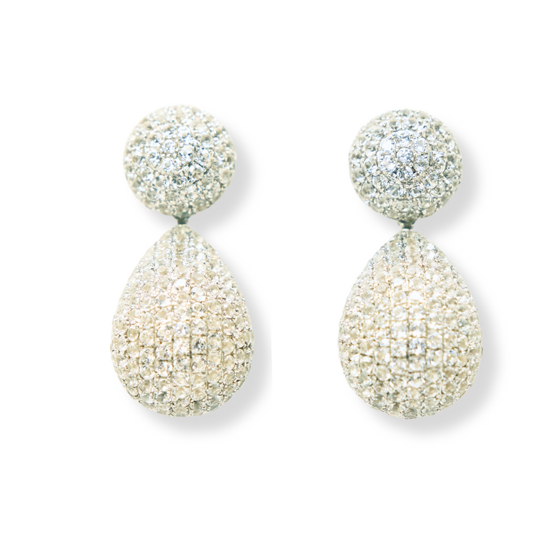 Double Crystal Ball Earrings