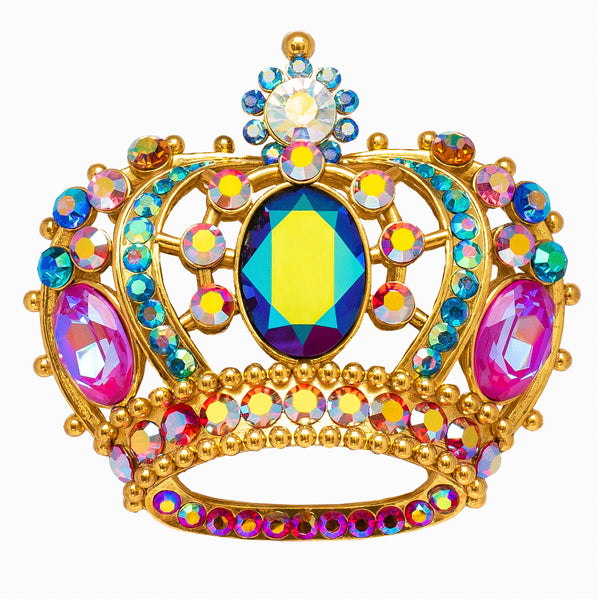 Crystal Royalty Crown Brooch