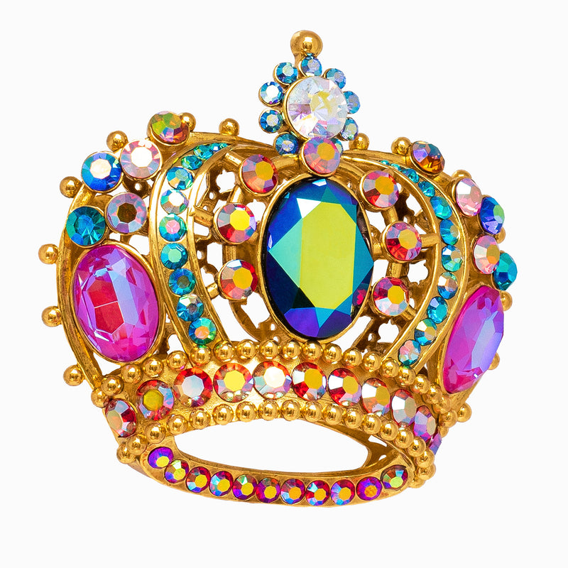 Crystal Royalty Crown Brooch