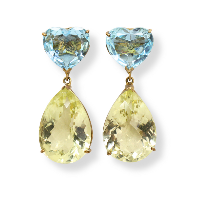 Topaz and Quartz Teardrop Earrings