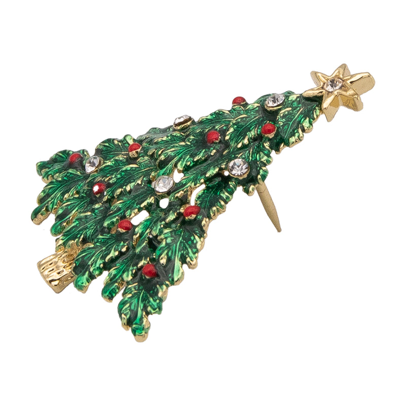 Festive Christmas Tree Clutch Pin