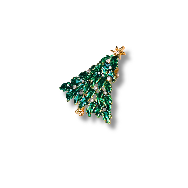 Festive Christmas Tree Clutch Pin