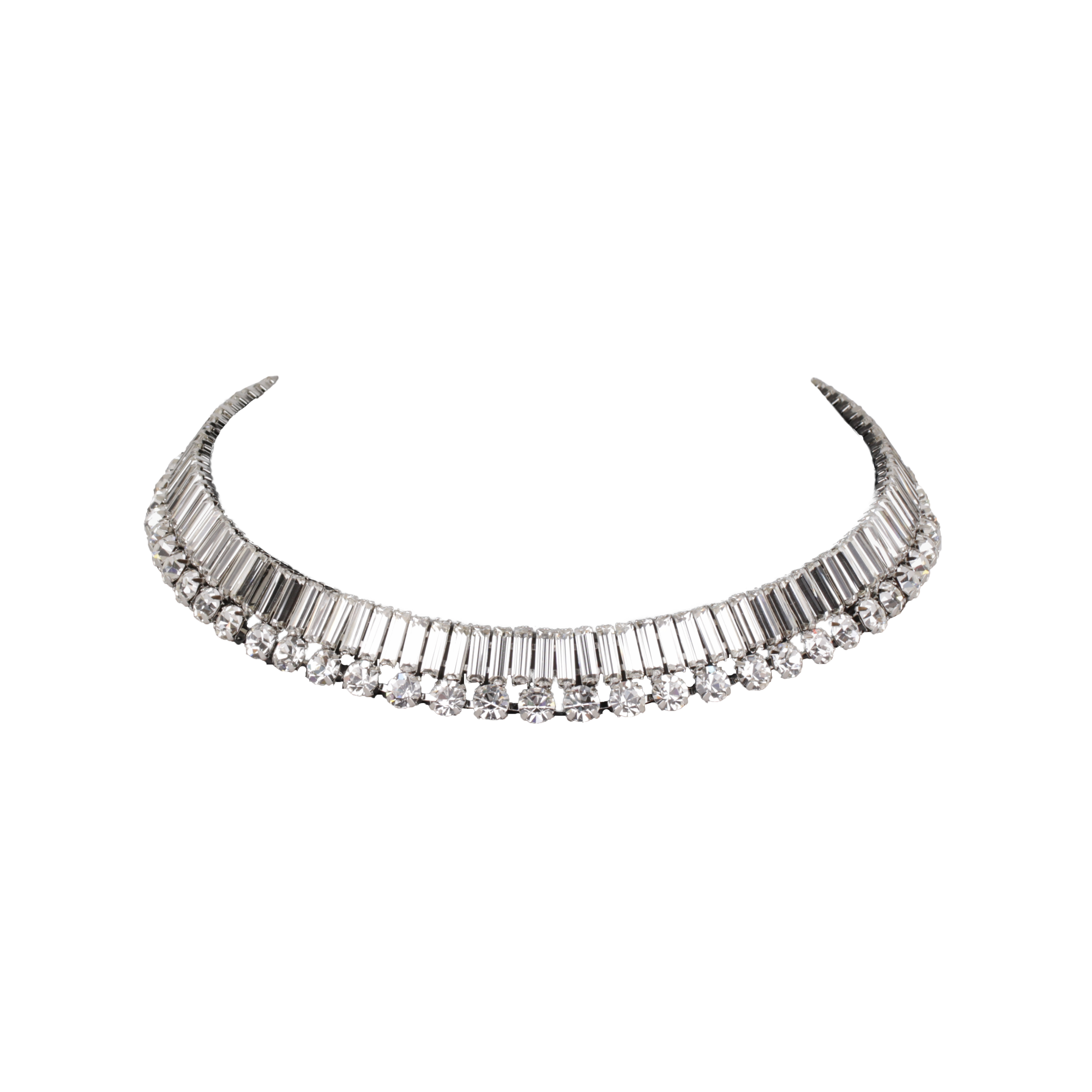 Silver on sale diamond choker