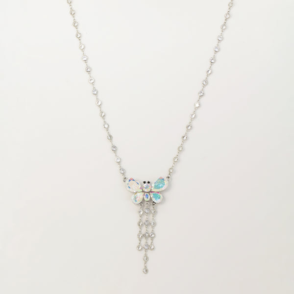 Butterfly and Crystal Shower Necklace