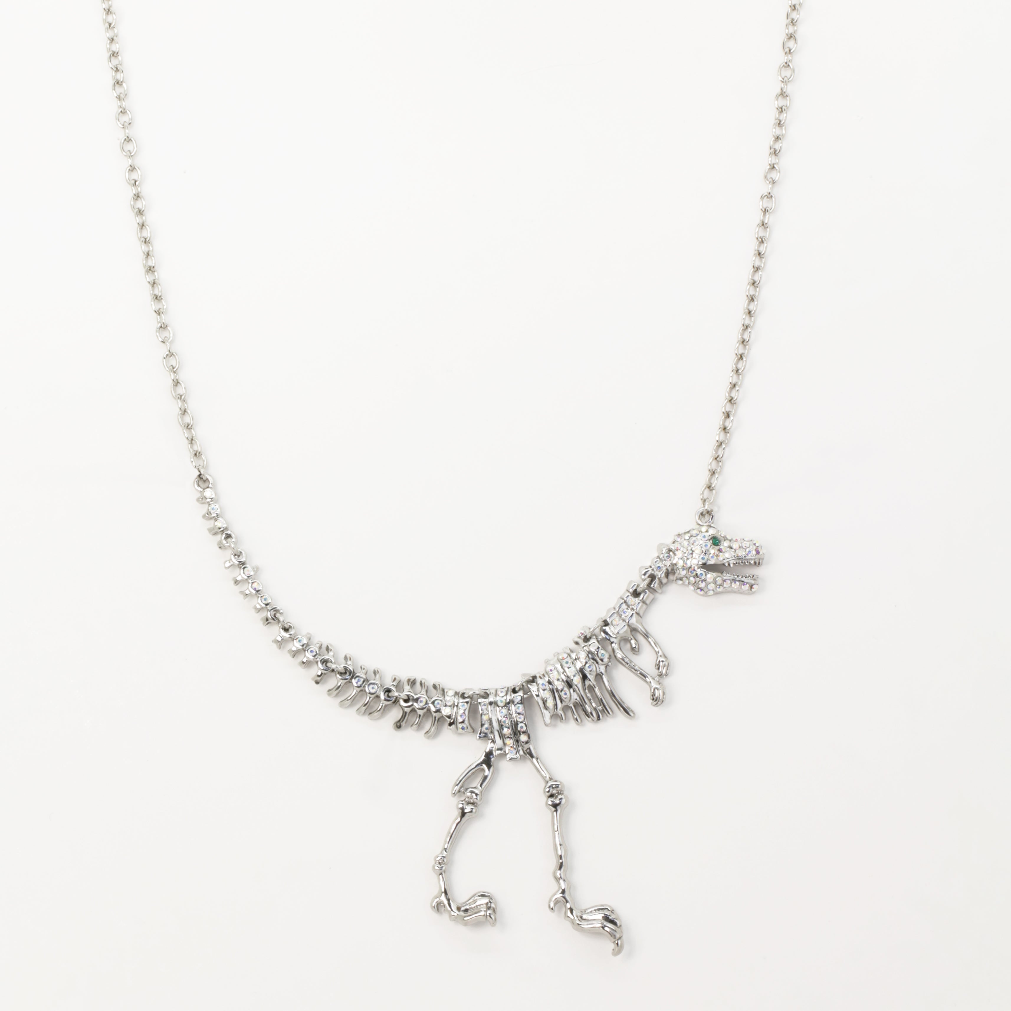 Silver hot sale dinosaur necklace