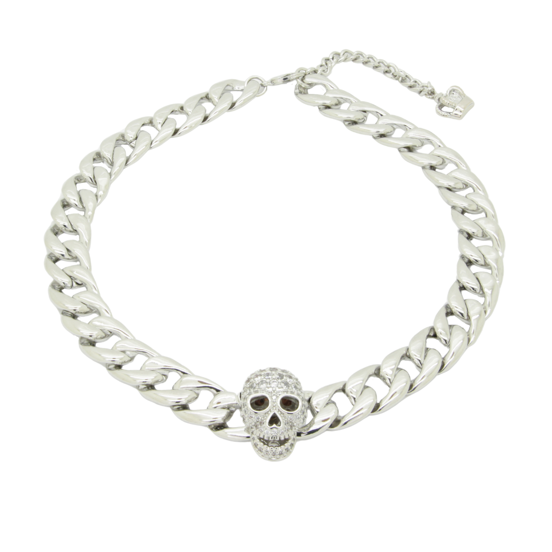 Skull and hot sale bones necklace