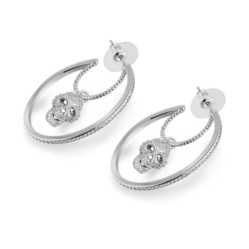 Double Hoop Skull Earrings