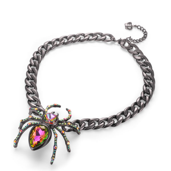 Shimmering Spider Necklace