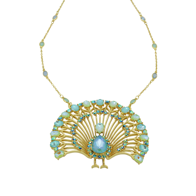 Full Bloom Peacock Necklace