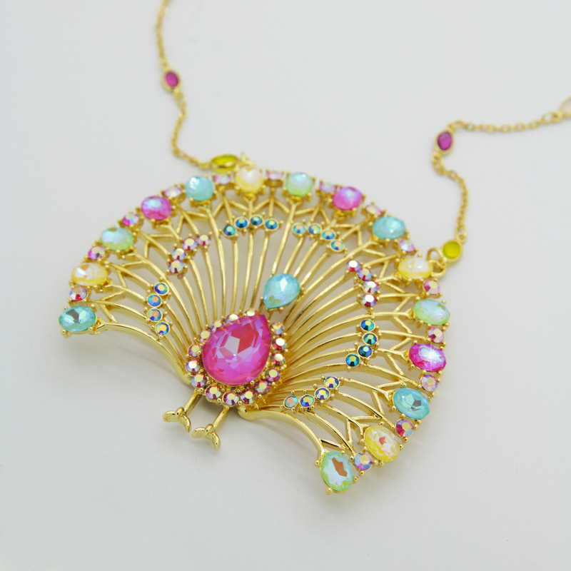 Full Bloom Peacock Necklace