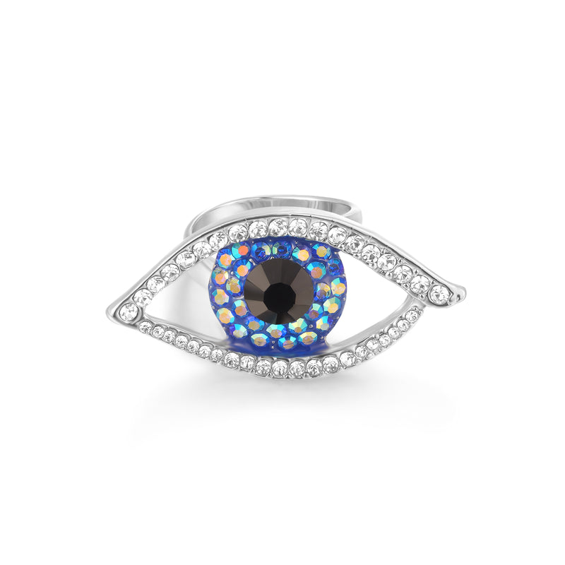 Medium Crystal Eye Ring