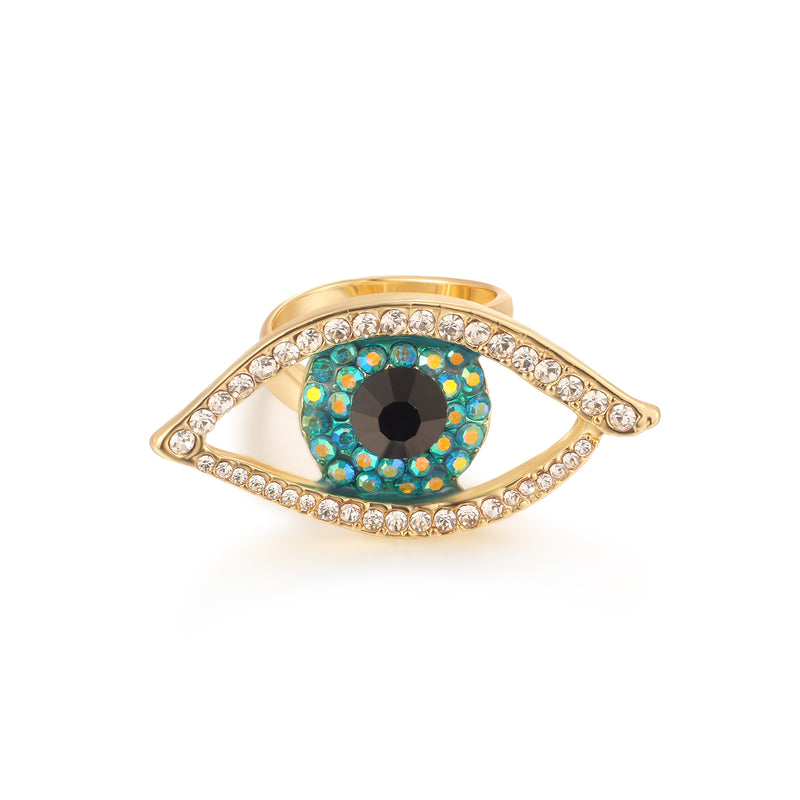 Medium Crystal Eye Ring