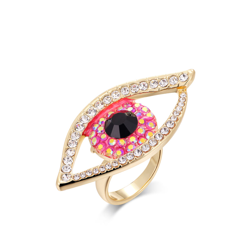 Medium Crystal Eye Ring