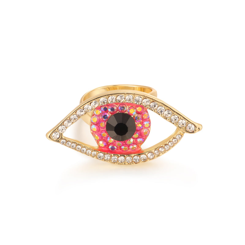 Medium Crystal Eye Ring