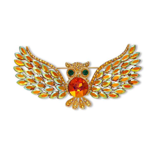 Centre Crystal Owl Brooch