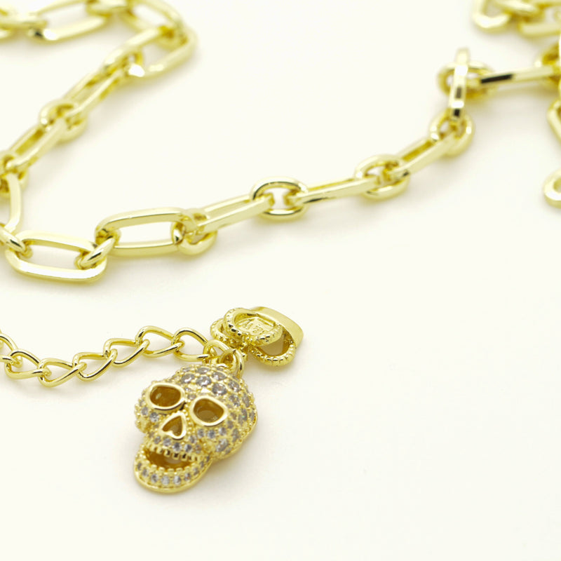 Crystal Skull Chain Belt