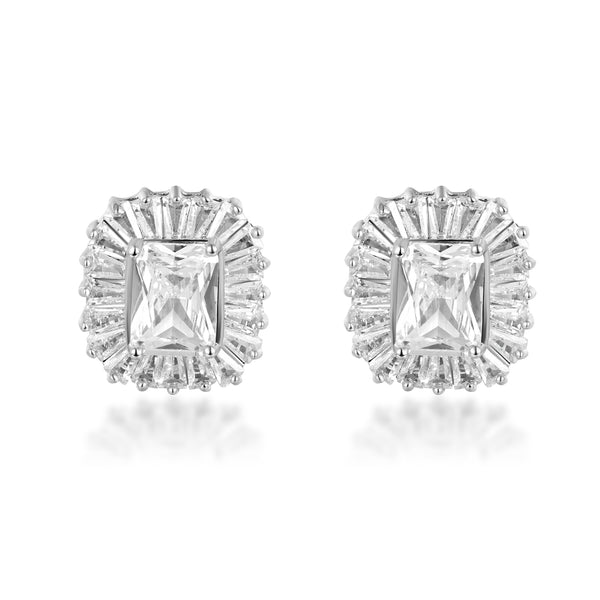 Crystal Baguette Stud Earrings