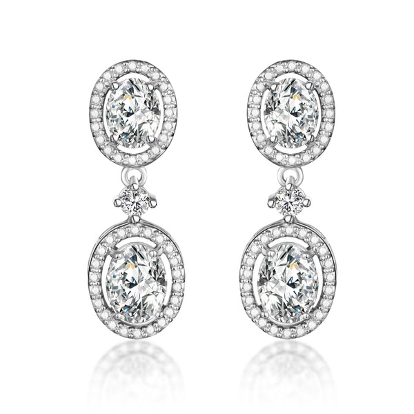 Double Crystal Oval Earrings