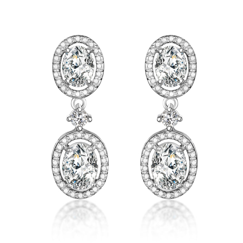 Double Crystal Oval Earrings