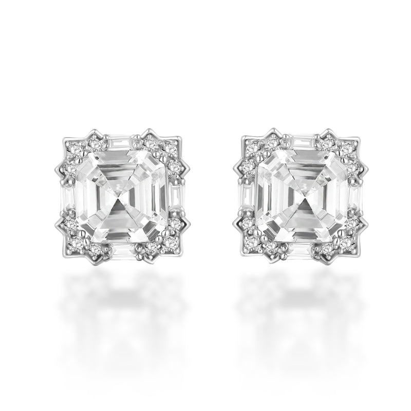 Crystal Cube Stud Earrings