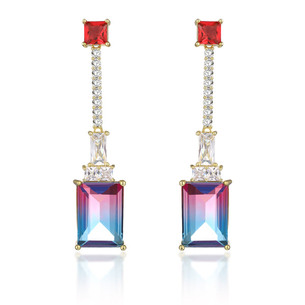 Crystal Cube Drop Earrings
