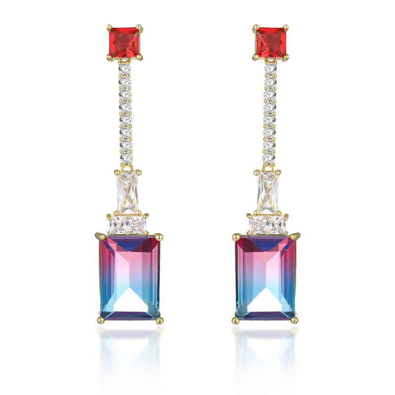 Crystal Cube Drop Earrings