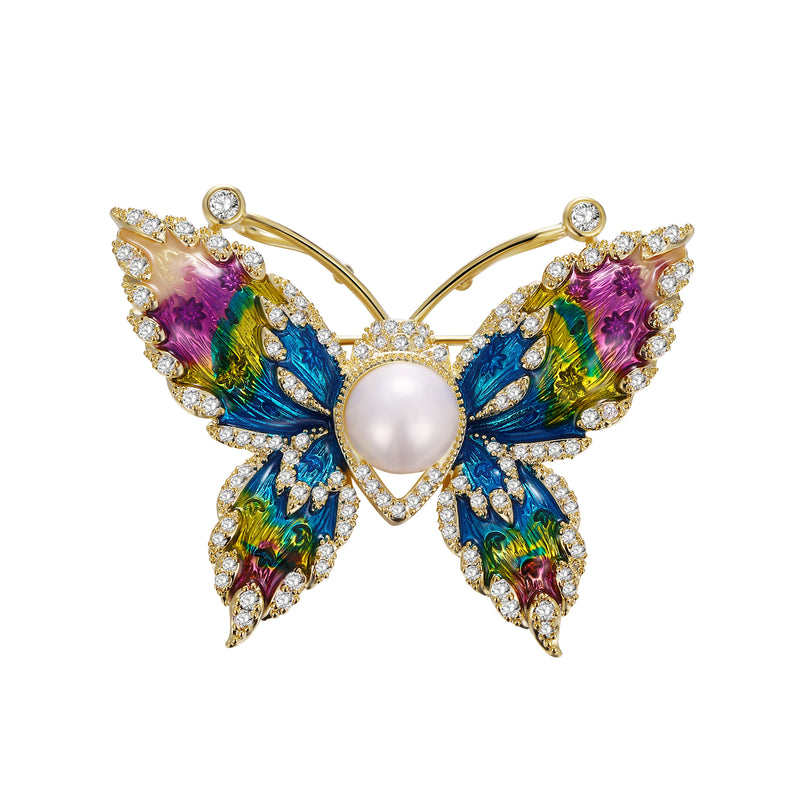 Centre Pearl Butterfly Brooch