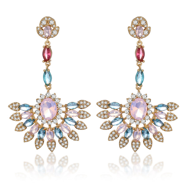 Crystal Fan Drop Earrings