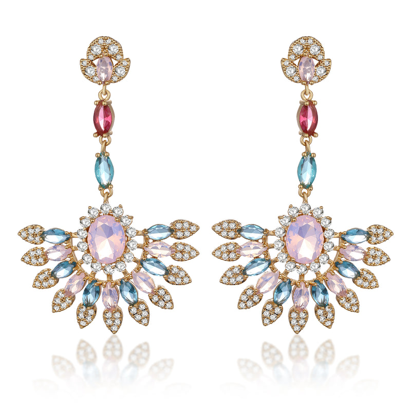 Crystal Fan Drop Earrings