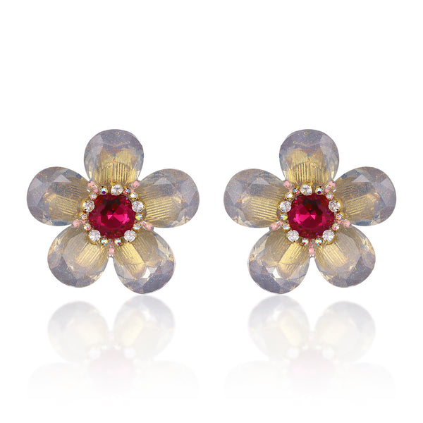 Sparkling Flower Stud Earrings