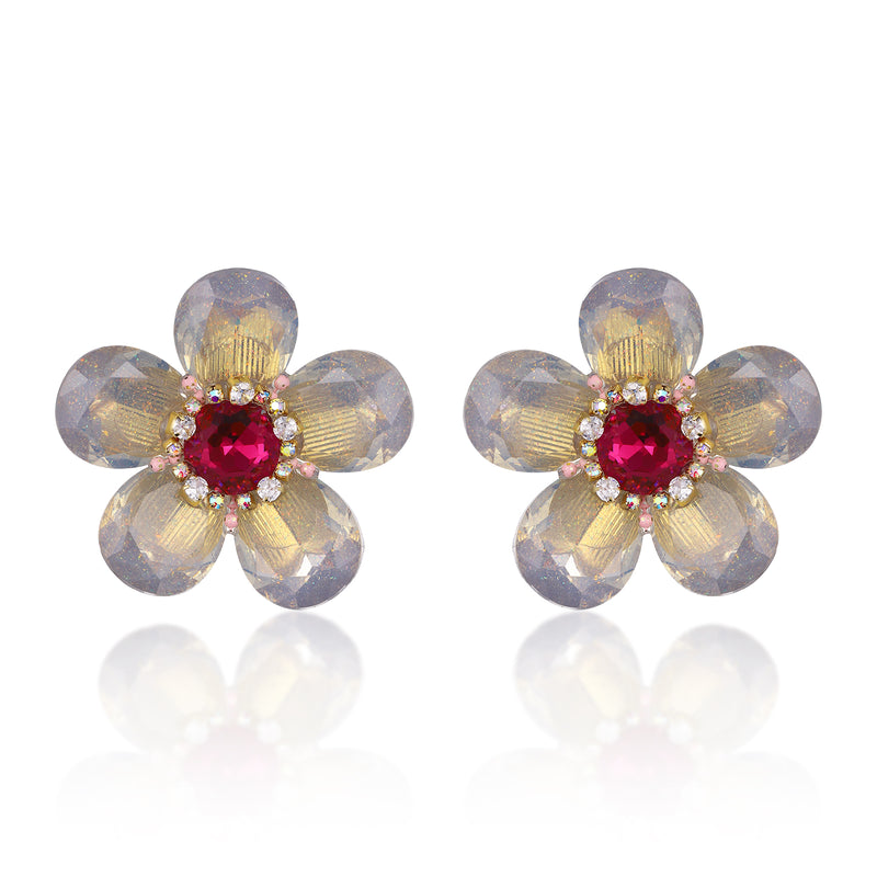 Sparkling Flower Stud Earrings