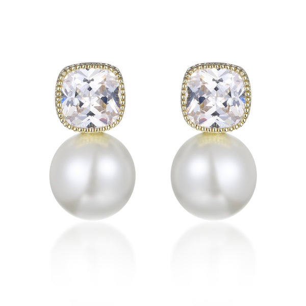 Delicate Crystal and Pearl Earrings
