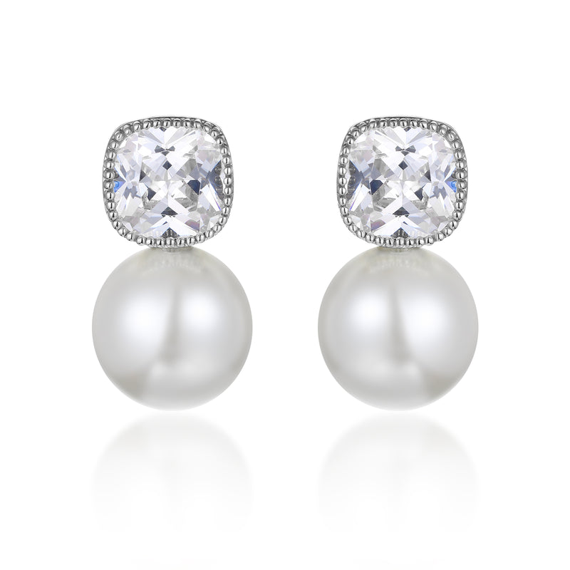 Delicate Crystal and Pearl Earrings