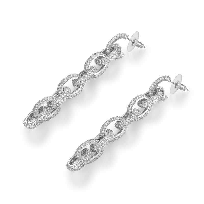 Crystal Cable Link Earrings