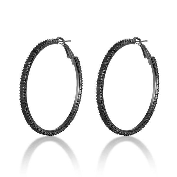 Large Crystal Hoop Earrings